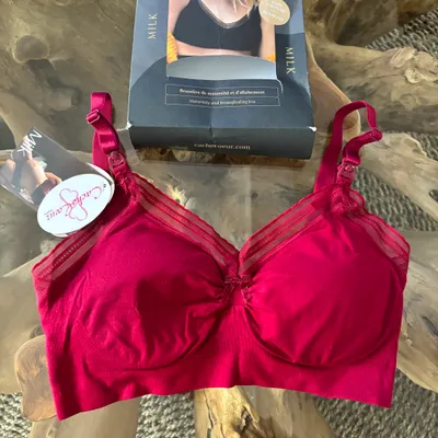 Brassière cache coeur bordeaux S